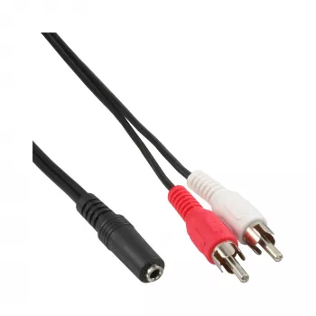 Audio cable 2x RCA male / 3.5mm Stereo female 5m InLine 89940E