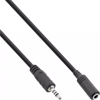 InLine Audio Adapter Cable 4 Pin 2.5mm male / 4 Pin 3.5mm female 3m