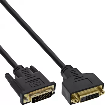 DVI-D Cable Premium 24+1 male to female Dual Link gold plated 3m InLine 17763P