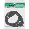 Y-power cable 1x CEE 7/7 / 3x 3pin IEC C13 male InLine 16653B black 1.8m