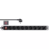 InLine 19 inch socket strip, 9-way earthing contact, with switch, 2m, black