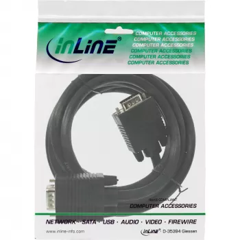 InLine S-VGA Cable 15HD male / male black 1m