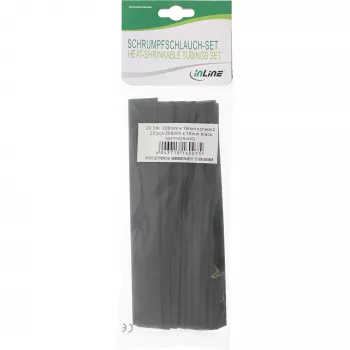 Heat-shrink tube InLine 200 mm, diameter 16 mm → 8 mm, 20 pieces, black