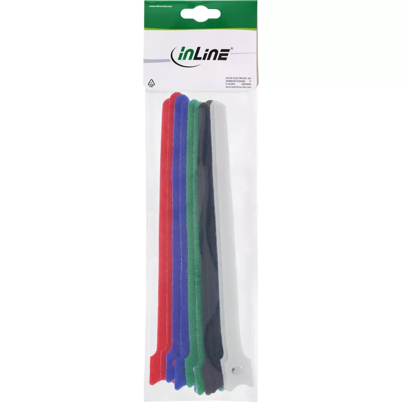 InLine Cable tie Straps hook-and-loop fastener 12x330mm 10 pcs. 5 Colors