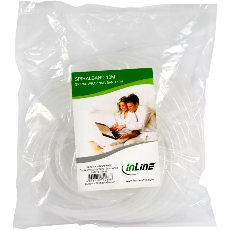 Spiral Wrapping Band 10 m, 16 mm diameter, white – InLine