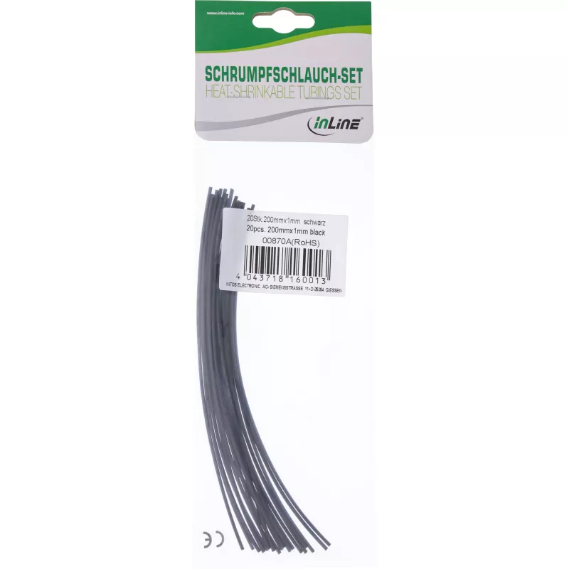 InLine Heat-Shrinkable Tubings 200mm from 1mm to 0.5mm 20 pcs.