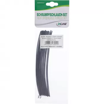 Heat-shrink tube set InLine 200 mm, diameter 1.5 mm → 0.75 mm, 20 pcs
