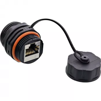 InLine patch cable connector Cat.6A, waterproof IP68, f. industrial application