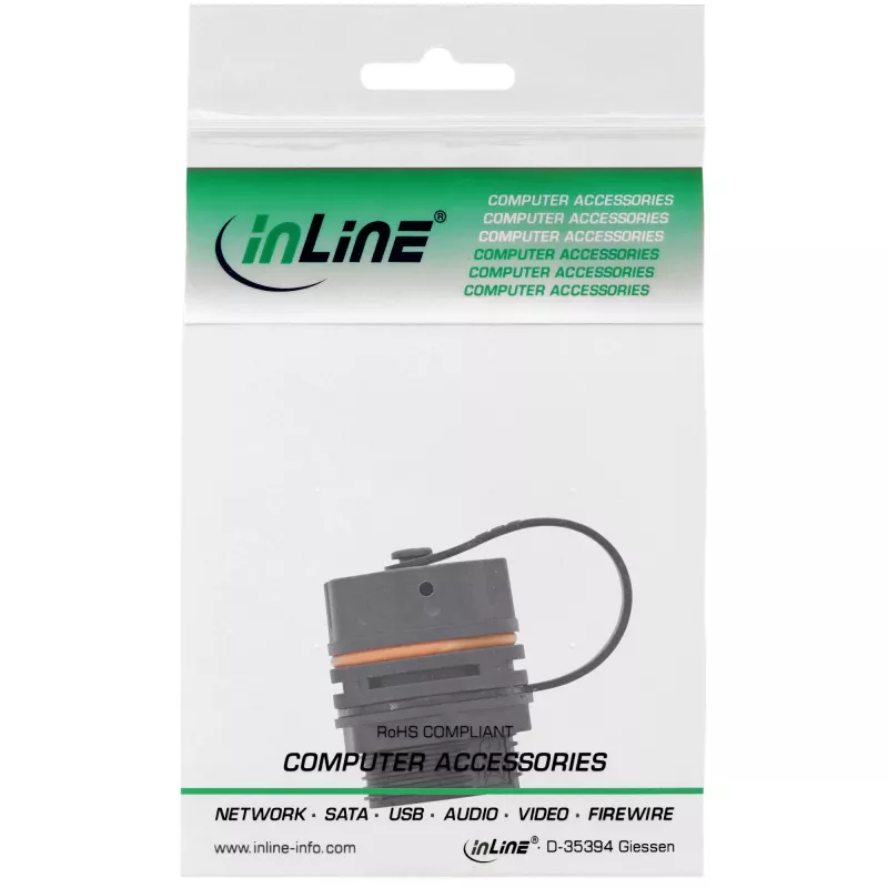 InLine patch cable connector Cat.6A, waterproof IP68, f. industrial application