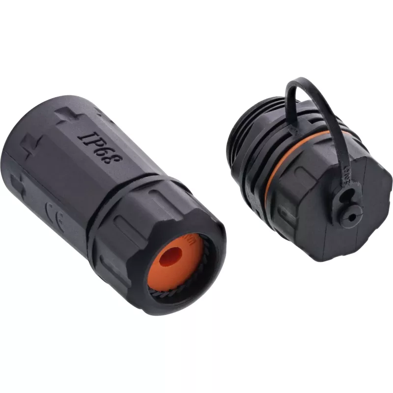 InLine Cat.6A coupling, waterproof IP68, 2x RJ45 F/F, 1:1