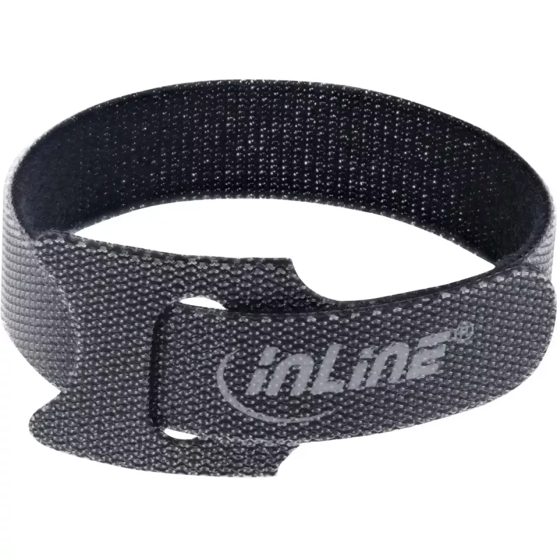 InLine Cable tie Straps hook-and-loop fastener 180x12mm 10 pcs. black