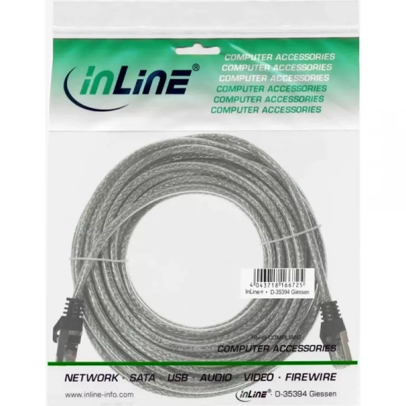 InLine Patch Cable SF/UTP Cat.5e transparent 7.5m, 7.5 m, Cat5e, SF/UTP (S-FTP), RJ-45, RJ-45, Transparent