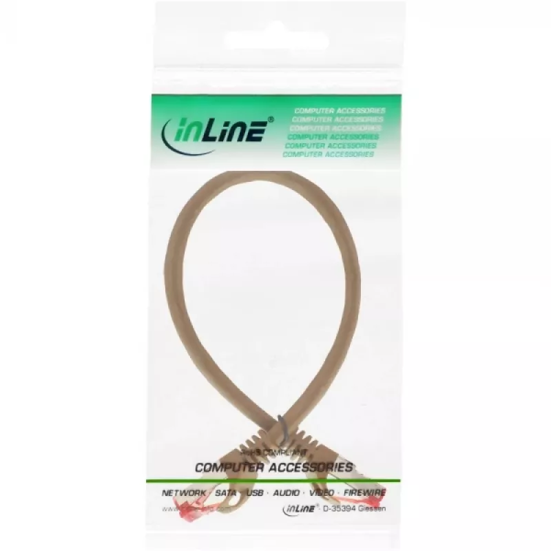InLine Patch Cable S/FTP PiMF Cat.6 250MHz PVC copper brown 0.25m