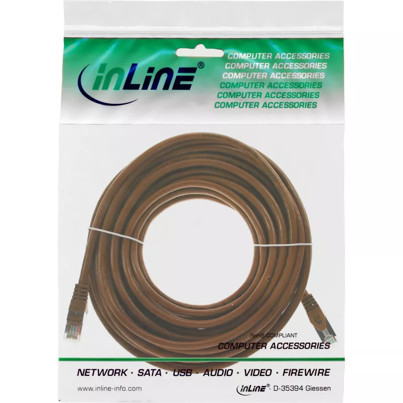 InLine Patch Cable SF/UTP Cat.5e brown 7.5m