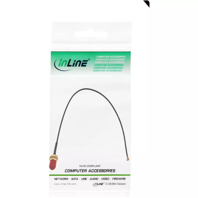 InLine WIFI Adapter Cable RP-SMA female to U.FL Plug 20cm