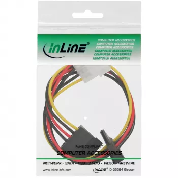 InLine Internal Power Cable 1x 4pin Molex / 2x SATA Power 0.30m