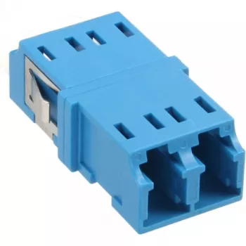 Fiber Optical Adapter Duplex LC/LC SM Ceramic Sleeve blue InLine 89989D