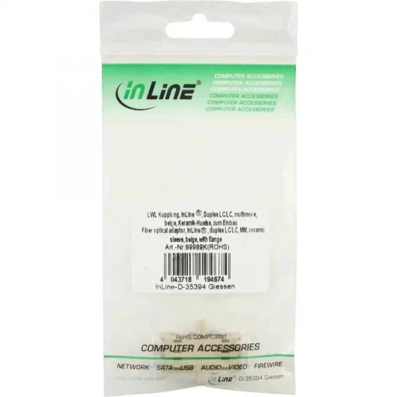 Duplex Fiber Optical Adapter LC/LC MM InLine 89989K