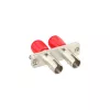 InLine Fiber Optical Adapter Metal Duplex ST/ST MM Ceramic Sleeve with Flange
