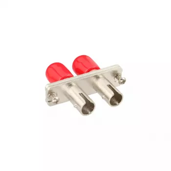 InLine Fiber Optical Adapter Metal Duplex ST/ST MM Ceramic Sleeve with Flange
