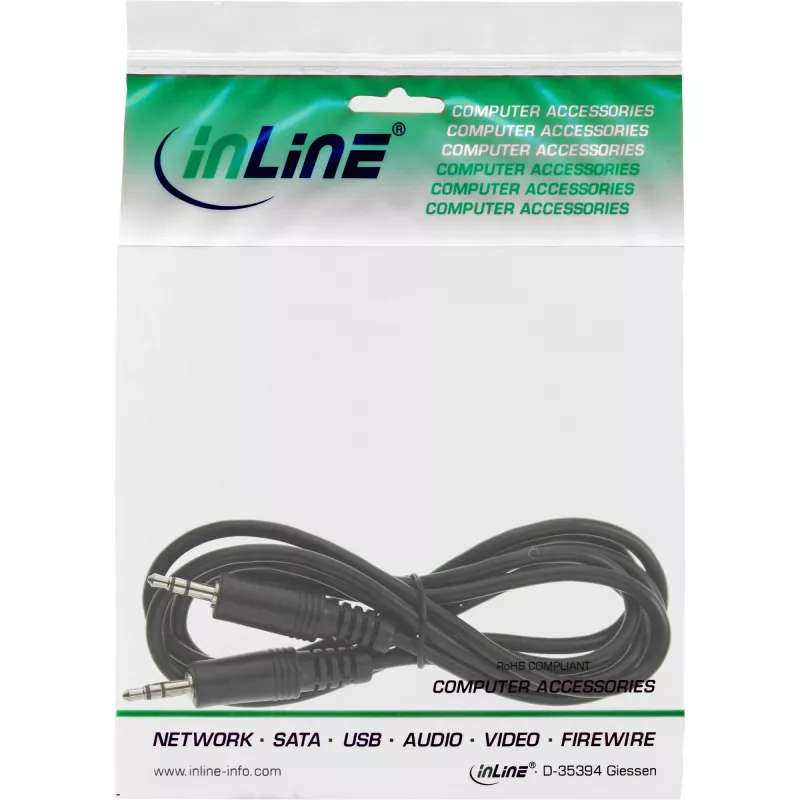 InLine Audio Cable 3.5mm Stereo male / male 0.5m