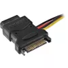 SATA Power Cable SATA female / 3x 4pin Molex male 0.15m InLine 29679