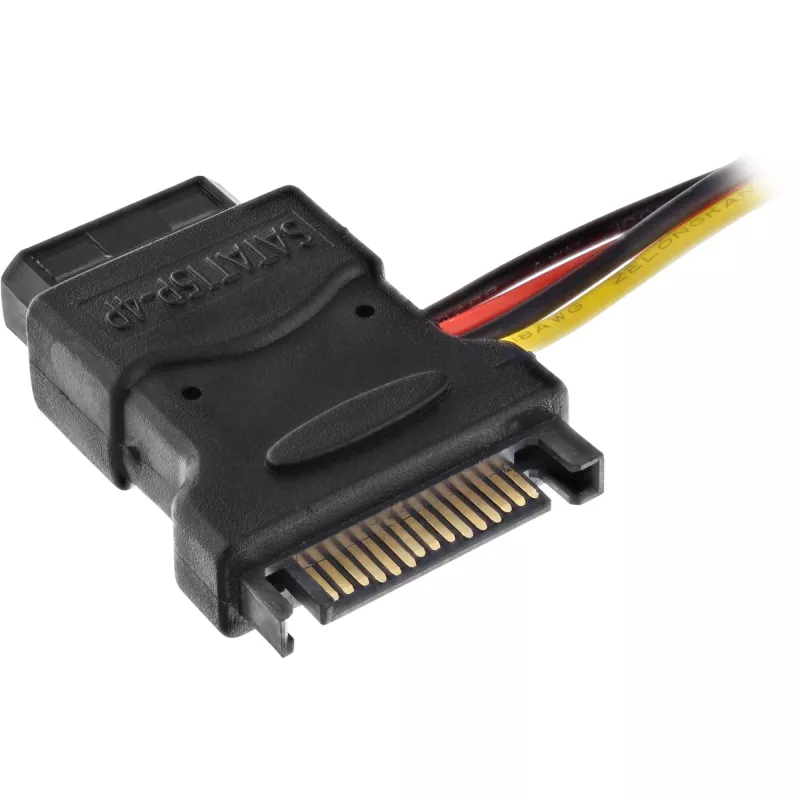 SATA Power Cable SATA female / 3x 4pin Molex male 0.15m InLine 29679