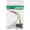 SATA Power Cable SATA female / 3x 4pin Molex male 0.15m InLine 29679