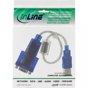 USB to Sub-D 9 Pin Serial Adapter Cable Premium InLine 33304D
