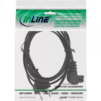 InLine power cable, Euro male / Euro8 male angled, black, 2m