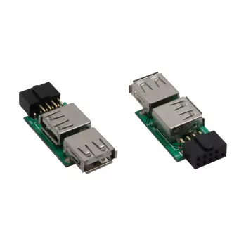 InLine USB 2.0 Adapter internal 2x USB A female to Mainboard Header 33440I