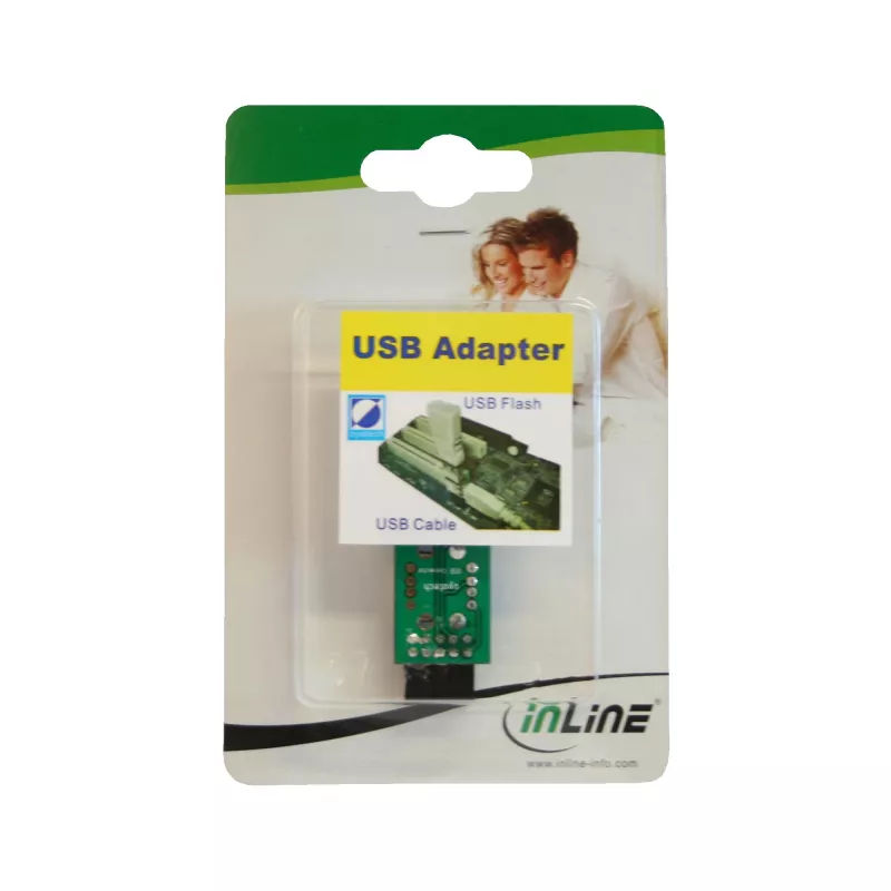 InLine USB 2.0 Adapter internal 2x USB A female to Mainboard Header 33440I