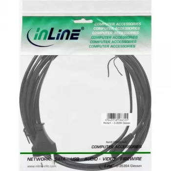 InLine power cable, Euro male / Euro8 male, black, 5m