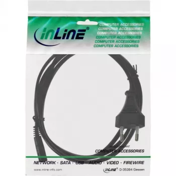 InLine power cable, Euro male / Euro8 male, black, 2m