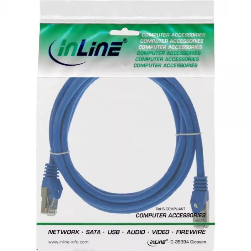 InLine Patch Cable SF/UTP Cat.5e blue 1.5m