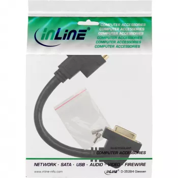 InLine DVI-I Adapter Cable 24+5 DVI female / female with flange 0.2m