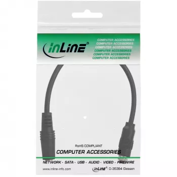 InLine Audio adapter cable, 3.5mm Stereo female to female, with one tread, 0.2m