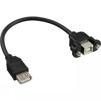 USB 2.0 Adapter Cable Type A female / Chassis Connector Type B InLine 33441F 0.2m