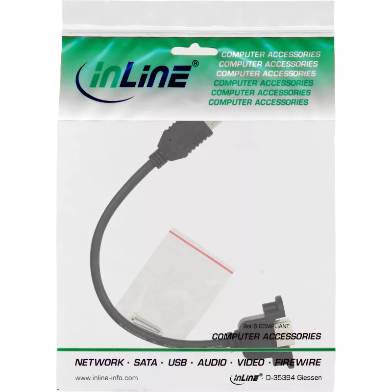 USB 2.0 Adapter Cable Type A female / Chassis Connector Type B InLine 33441F 0.2m