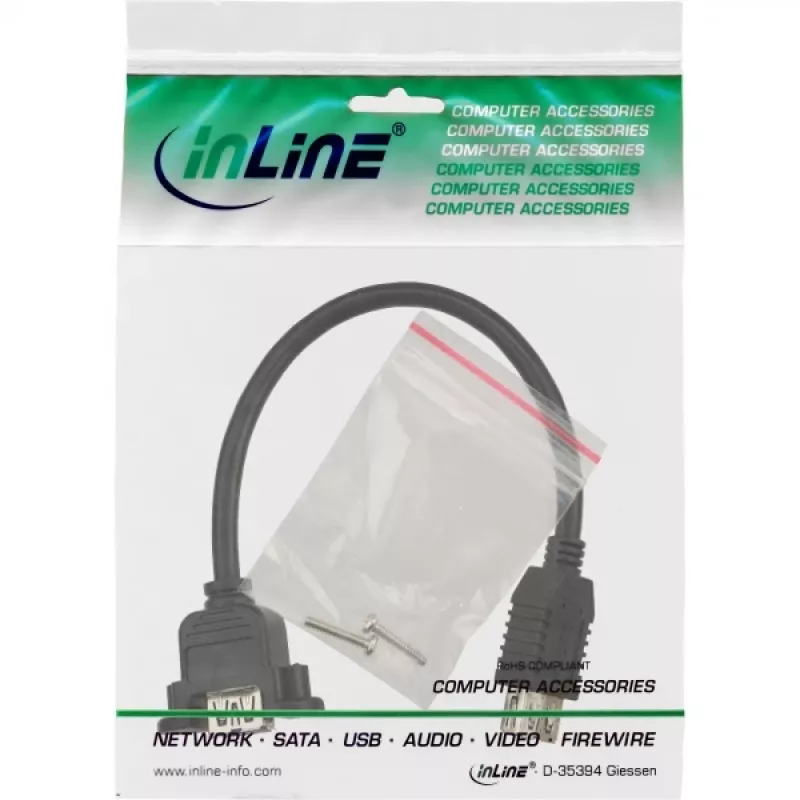InLine USB 3.0 Adapter Cable Type A female / Chassis Connector Type A, 0.20m