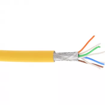 InLine Patch Cable S/FTP PiMF Cat.6A halogen free 500MHz yellow 100m
