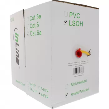 InLine Patch Cable S/FTP PiMF Cat.6A halogen free 500MHz yellow 100m