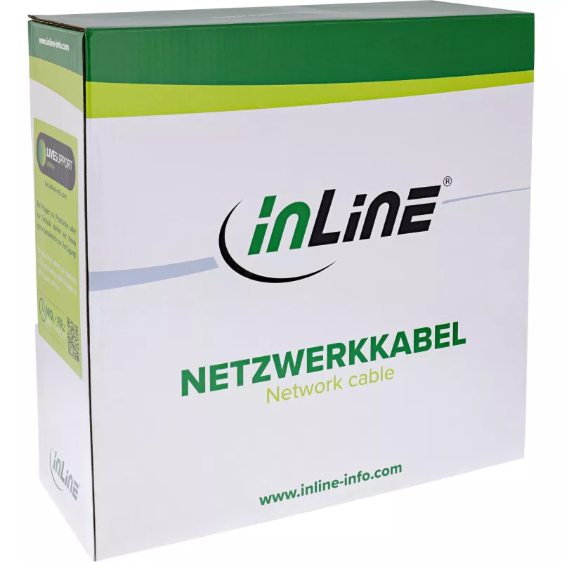 InLine Patch Cable S/FTP PiMF Cat.6A halogen free 500MHz white 100m
