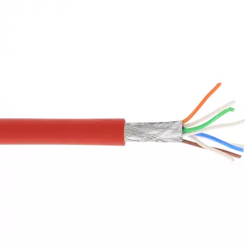 InLine Patch Cable S/FTP PiMF Cat.6A halogen free 500MHz red 100m