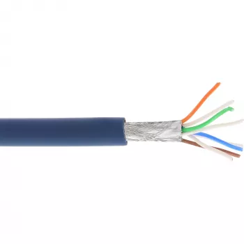 InLine Patch Cable S/FTP PiMF Cat.6A halogen free 500MHz blue 100m