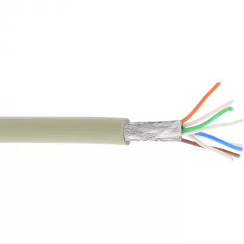 InLine Patch Cable S/FTP PiMF Cat.6A halogen free 500MHz grey 100m