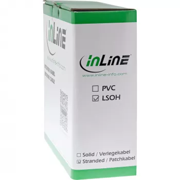 InLine Patch Cable S/FTP PiMF Cat.6A halogen free 500MHz grey 100m