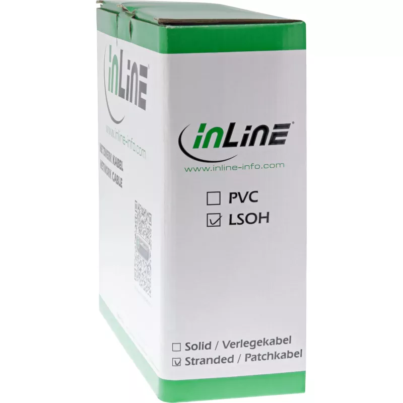 InLine Patch Cable S/FTP PiMF Cat.6A halogen free 500MHz grey 100m