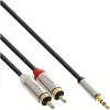 Audio Cable 3.5mm M to 2x RCA M InLine Basic Slim S-99241