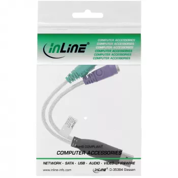 InLine USB to PS/2 Converter USB Type A male / 2x PS/2 female